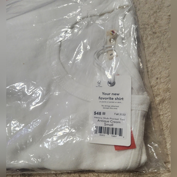 Marine Layer Heavy Sub Pocket Tee Shirt Antique Cream S New - Picture 8 of 9